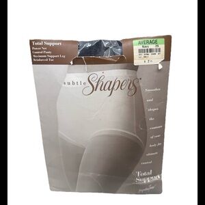 VTG JCPenney Subtle Shapers Total Support Pantyhose Average Navy